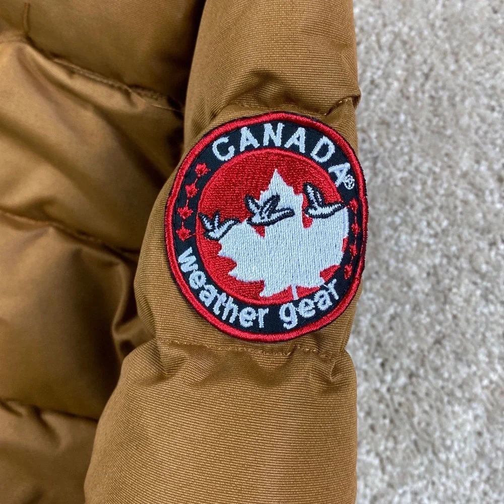 Canada Weathergear Boys Toddler 2T Tan Brown Faux Fur Hood Puffer‎ Parka Jacket